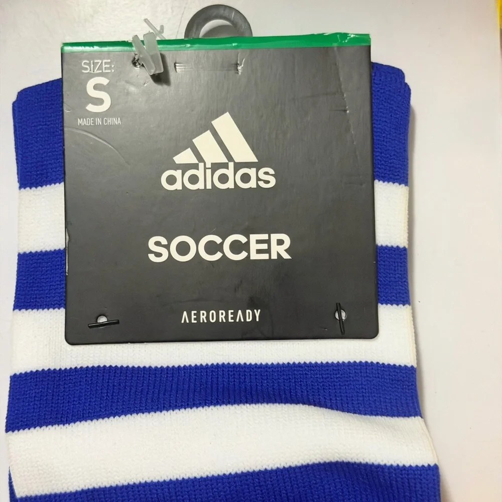 adidas Men’s Soccer Socks in Blue & Yellow Duo Pack/ two pairs of brand-new